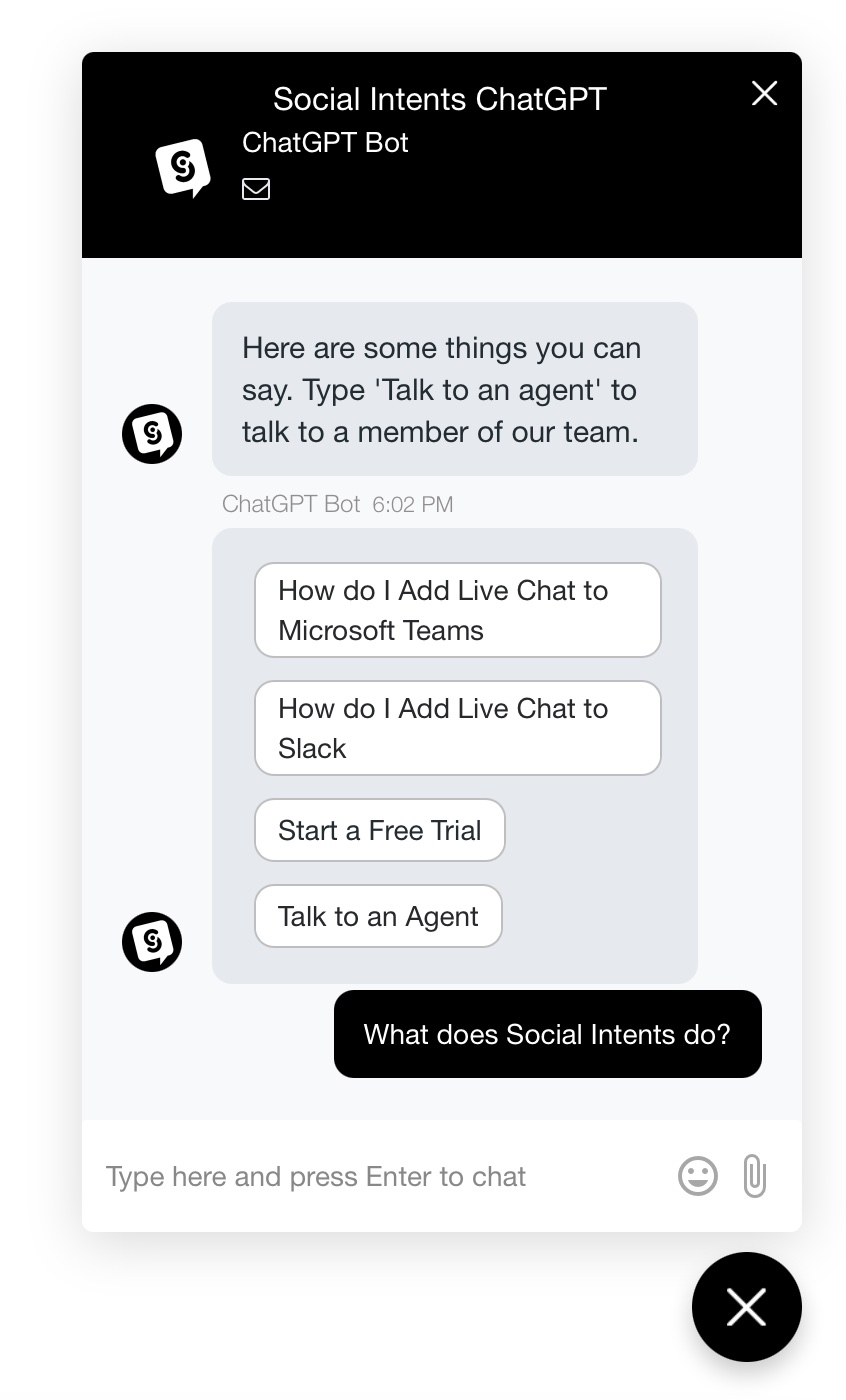 ChatGPT Bot embedded in your website