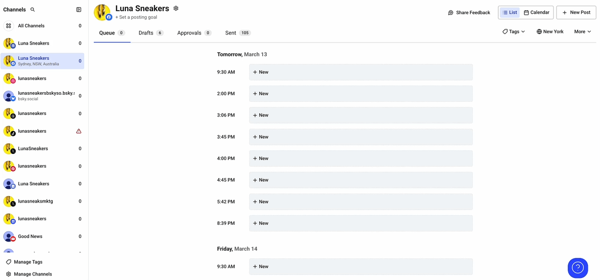 GIF of toggling Show Time Slots on and off